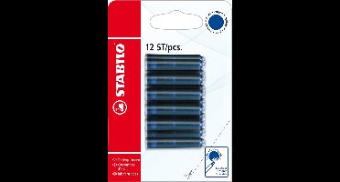 STABILO Vulpen Patronen - Blauw - Blister Met 12 Stuks
