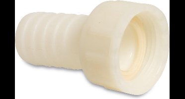Slangtule PA (nylon) 1 1/4" x 25 mm wartel binnendraad x slangtule 16bar wit