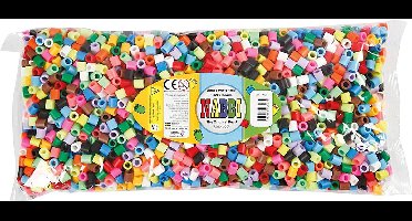 Strijkkralen, afm 10x10 mm, extra kleuren, jumbo, 3200 assorti