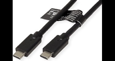 ROLINE USB3.2 Gen2x2 Kabel, C–C, M/M, 4K UHD-1, 20Gbit/s, 240W, zwart, 1,5 m