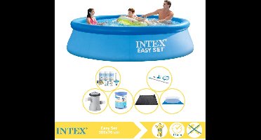 Intex Easy Set Zwembad - Opblaaszwembad - 305x76 cm - Inclusief Onderhoudspakket, Filter, Grondzeil, Onderhoudsset en Solar Mat