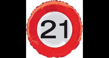 Folat - Folieballon 21 Verkeersbord 45 cm