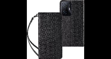 Magnet - Strap - Case Case voor Xiaomi Redmi Note - 11 - Portemonnee - Cover - + - Mini - Lanyard - Hanger - Zwart