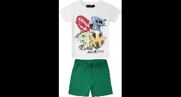 Harry Potter Houses T-shirt wit-groen 110/116 - Katoen - Fan merch, Film, Hogwarts