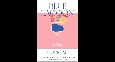 Poster 20x30 cm - Cocktail - Vintage - Blue Lagoon - Roze - Posters - Wanddecoratie keuken - Muurdecoratie woonkamer - Decoratieve accessoires - Kamer muur decoratie