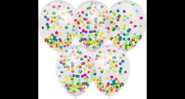 10x Confetti thema feest ballonnen 30 cm - Kinderfeestje/kinderverjaardag - Feest/verjaardag - Thema feest - Confetti feestversiering - Ballonnetjes confetti