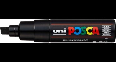 Zwart verfstift op waterbasis met schuine punt breed