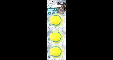 All For Paws Squeeze Tpr Tennis Ball 3 Pack - Hondenspeelgoed - Ø6.3 cm Geel Blauw