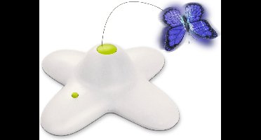 All For Paws - Interactive Flutterbug – Wit/Blauw - 1 stuk