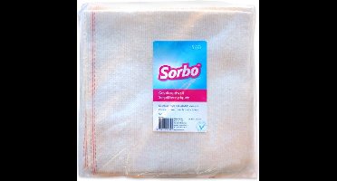 Sorbo katoenen vloer dweilen - wit - 5x stuks - schoonmaakdoeken - 60 x 60 cm