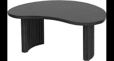 Salontafel Firenze Boonvorm Massief Mangohout Zwart 85x60x37 cm - Moderne Organische Woonkamertafel - Unieke Zwarte Houten Salontafel - Stijlvolle bijzettafel - Handgemaakt Design