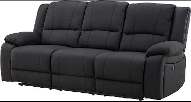 Singapore bank 3-zits fauteuil zwart.