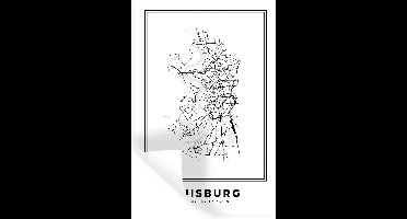 Muurstickers - Sticker Folie - Stadskaart – Plattegrond – Duitsland – Zwart Wit – Duisburg – Kaart - 20x30 cm - Plakfolie - Muurstickers Kinderkamer - Zelfklevend Behang - Zelfklevend behangpapier - Stickerfolie