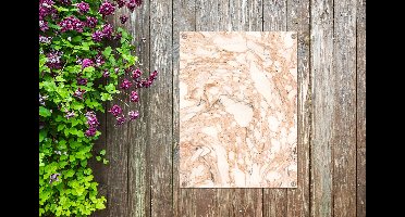 Tuin decoratie Marmer - Oranje - Wit - 30x40 cm - Tuindoek