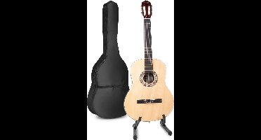 Akoestische gitaar voor beginners - MAX SoloArt klassieke gitaar / Spaanse gitaar 4/4 - Met o.a. 39'' gitaar, gitaar standaard, gitaartas, gitaar stemapparaat en extra accessoires - Hout