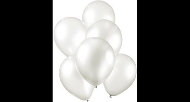 Ballonnen - Fiësta - Wit - Metallic - 30cm - 100st.