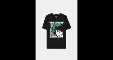 My Hero Academia - Izuku Midoriya Face Heren T-shirt - M - Zwart