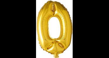 Folie ballon cijfer 0 goud | 86 cm