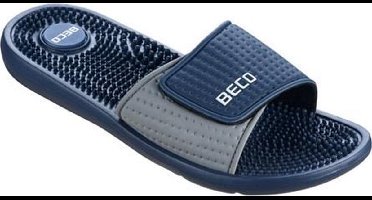 BECO Badslippers - Met Klittenband - Donkerblauw - Heren - Maat44