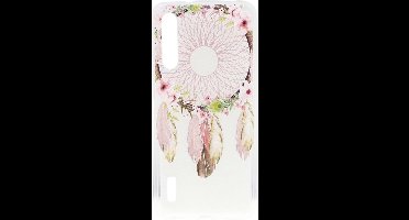 Shop4 - Xiaomi Mi A3 Hoesje - Zachte Back Case Dromenvanger en Bloemen