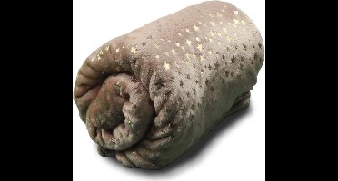 Unique Living Glitter Star - Fleece - Plaid - 130x160 cm - Taupe