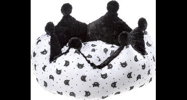 kattenmand Mikado 60 x 55 cm katoen wit/zwart
