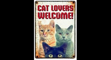 PLENTY GIFTS | Plenty Gifts Waakbord Blik Cat Lovers Welcome