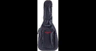 MUSIC STORE "Super Deluxe" Gigbag Western zwart/rood Logo - Tas voor akoestische gitaren