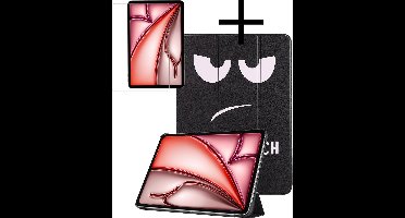 Hoes - Geschikt voor Apple iPad Air (2024/2025/2026) - 11 inch - Met Screenprotector - Trifold Bookcase - Hard Cover - Hardcover Book Case - Tablet Hoesje - Don't Touch Me