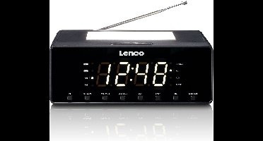 Lenco CR-540BK - Wekkerradio met dimbaar nachtlampje en USB oplaadfunctie - Zwart