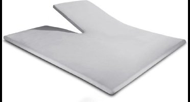 Droomtextiel Splittopper Hoeslaken Dubbel Jersey Grijs 180x220 cm - 100% Zacht Katoen - Tot 15 cm Matrasdikte - 220 g/m²