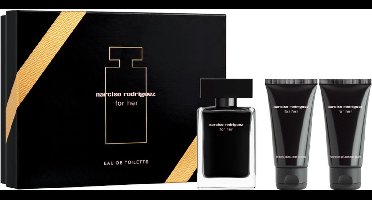 Narciso Rodriguez for Her Giftset - 50 ml eau de toilette spray + 50 ml showergel + 50 ml bodylotion - cadeauset voor dames