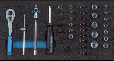 Gedore 1500 CT1-20 37 delige dopsleutelset in 1/3 CT module - 1/4" - 2308967