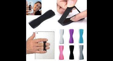 LuxeBass (zwart) Antislip Elastisch Band/Strap Grip voor Telefoon en Tablet - LB454
