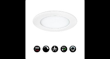 2x Dimbare LED Inbouw Downlight - 18W - Ø225mm - 6000K Koud witlicht - Extra dun 23mm - Bespaart 80% Energie