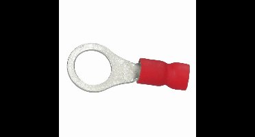 Cimco geïsoleerde ringkabelschoen recht rood 0,5-1,0mm2 - gat M6 per 100 stuks (180028)