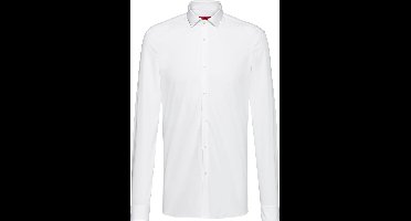 HUGO Erondo slim fit overhemd - popeline - wit - Strijkvriendelijk - Boordmaat: 44