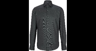 BOSS Joe regular fit overhemd - structuur - grijs - Strijkvriendelijk - Boordmaat: 42