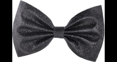 New Age Devi - Haarstrik clip - Glitter Leer - Glamour Zwart - Haarspeld Strik - Strikje Meisjes - Kids - Dames Feest - Gelegenheid - Bruiloft - Jubileum - Christmas - Kerst - School - Communie - Bruidsmeisje Klassieke Stijl - Chique Trend 2020