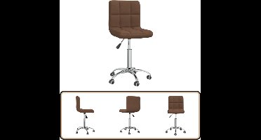 vidaXL - Eetkamerstoel - draaibaar - stof - bruin