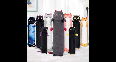 JGS ® Superzacht Langwerpig Kattenknuffelkussen van 90 cm voor Knuffelen en Ondersteuning