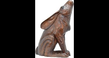 Rabbit - Bronzen beeld - Zittend konijn - 42 cm hoog