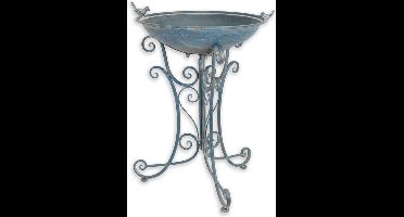 Blauw gietijzer - Vogelbad - Klassiek, set van 2 - 18 cm hoog