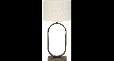 Light & Living Tafellamp Jamiri/Livigno - Ant, Brons/Eiwit - Ø30x67cm - Tafellamp met kap