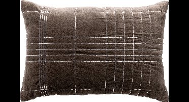Dutch Decor SELAH - kussenhoes 40x60 cm - velvet - 100% katoen - taupe - met rits - zonder binnenkussen