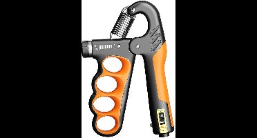 Greepversterker Verstelbaar Met Automatische Teller - Verstelbaar 11-220 lbs (5-100 kg) - Handtrainer Voor Onderarm, Pols En Vingerkracht - Fitness, Thuis, Sportschool, Muzikanten - Oranje