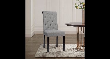 Eetkamerstoel – Keukenstoel – Zitstoel – Stoel Zonder Armleuningen – Kuipstoel – Massief Rubberwood Poten – Verstelbare Voetjes – Comfortabele Zitting – Gemakkelijk Schoon Te Maken