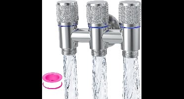 3-Weg Hoekventiel 1/2 Inch, Multifunctioneel Afvoer- en Inlaatventiel, Ideaal voor Wasmachines en Sanitair