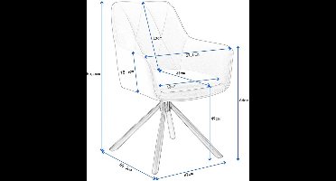 Eetkamerstoelen - Eetstoelen - Keukenstoelen - 2 Stuks - Ergonomische Scandinavische Stijl - met Rugleuning - Voor Keuken - Eetgedeelte - Fluwelen Zitje - Metalen Draaibare Poten - 57.5 x 85.5 x 58.5 cm - Beige