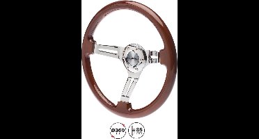 Sportstuur – Sportief Stuur – Houten Stuur – Universeel Stuur – Race Stuur – Massief Hout – Diameter 350 mm